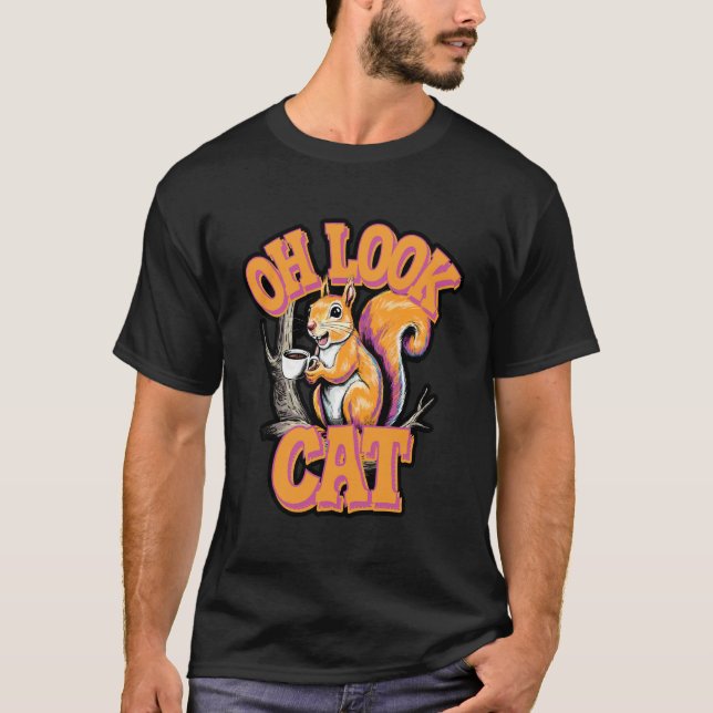 Camiseta Meme de ardilla divertida gritando gato (Anverso)