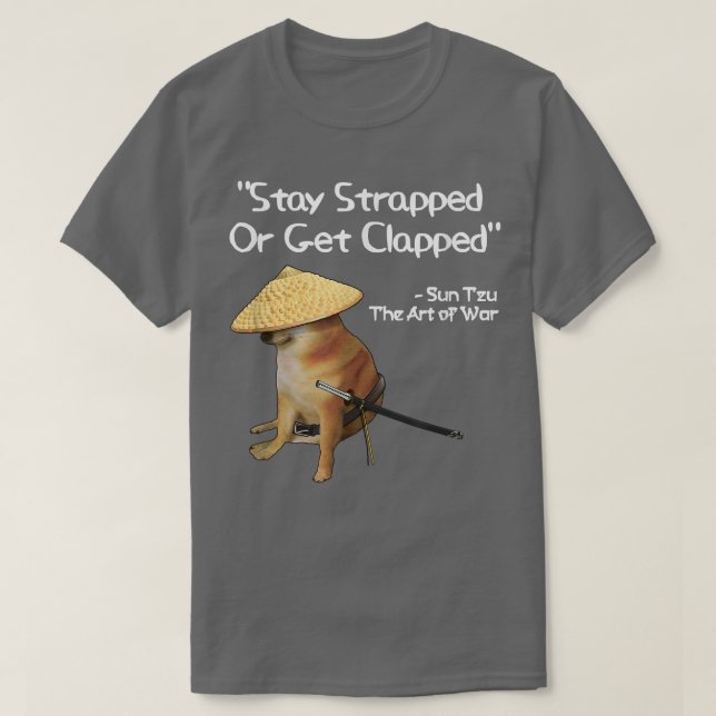Camiseta Meme De Arte De Guerra Atrapado Perro De Samurai  (Diseño del anverso)