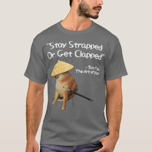 Camiseta Meme De Arte De Guerra Atrapado Perro De Samurai