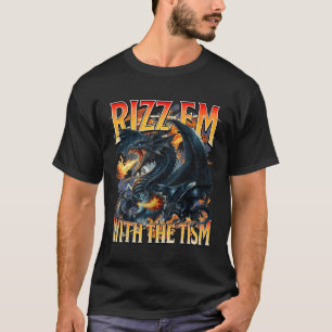 Camiseta Meme De Autismo Dragon Rizz Em Con El Tísmo Autist