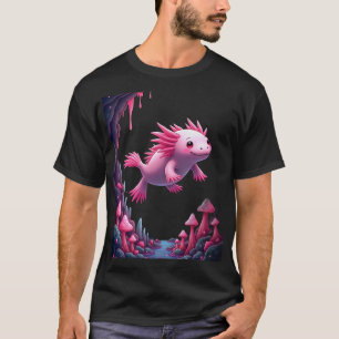 Camiseta Meme de Axolotl Adorable Axolotl Rosa Arte Vaporwa