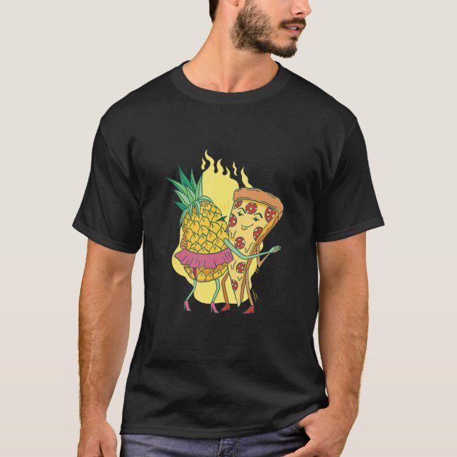 Camiseta Meme de Baile de Piña con Pizza Hawaii (Anverso)