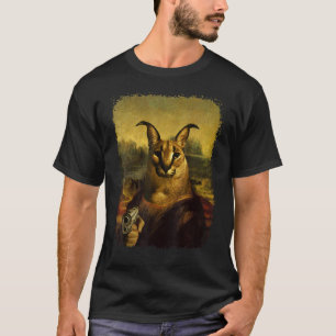 Camiseta Meme de Big Floppa Gato caracal lindo con pistola