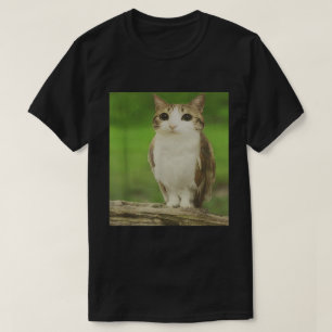 Camiseta Meme de búho de gato   Diseño híbrido animal con m