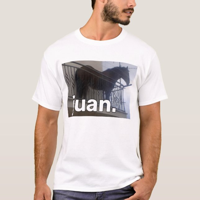 Camiseta Meme de caballo Juan en Balcony (Anverso)