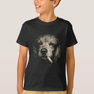 Camiseta Meme de caniche fumando cigarrillo lindo
