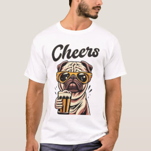 Camiseta Meme de cerveza de bebida de Pug