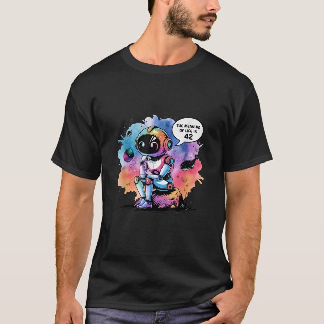 Camiseta Meme de Chatbot gracioso cuestionando el significa (Anverso)
