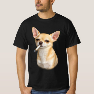 Camiseta Meme de Chihuahua Fumando Vintage, Chihuahua con C