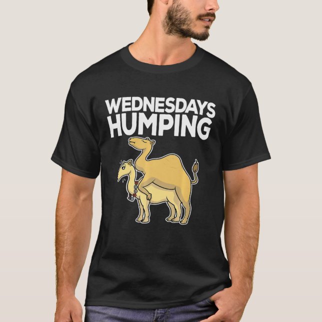 Camiseta Meme de Chiste de oficina de camelid de miércoles (Anverso)