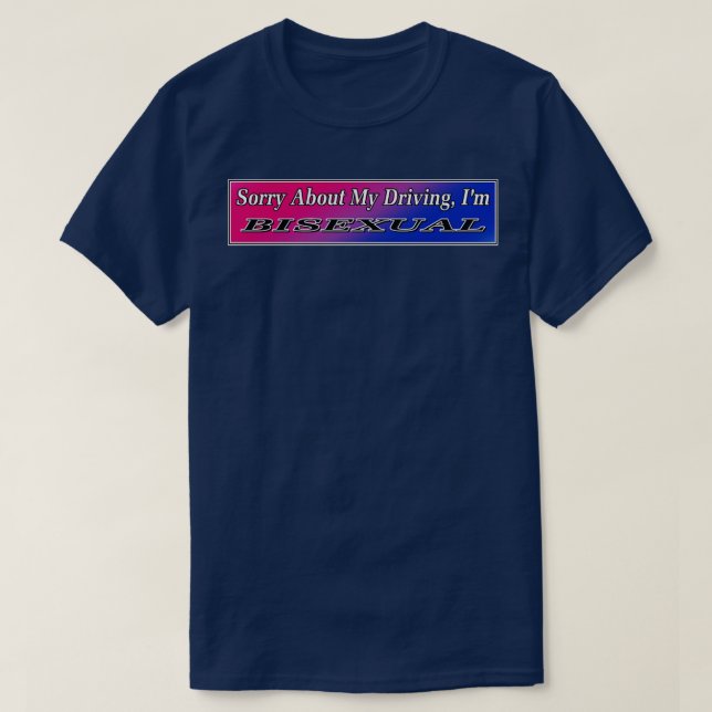 Camiseta Meme de conducción divertida del Bisexual Bumper S (Diseño del anverso)