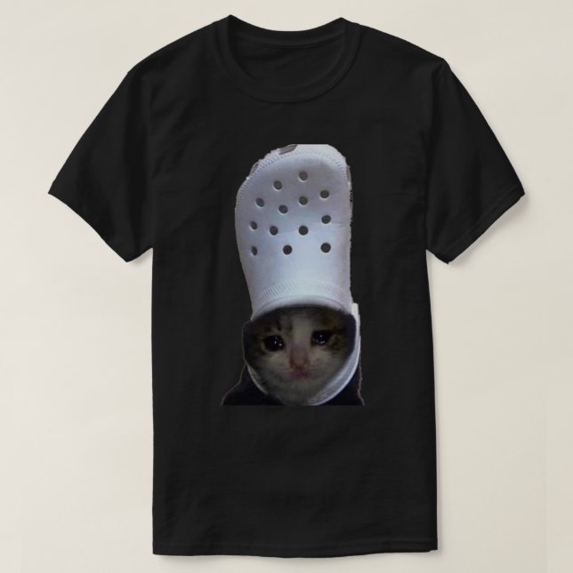 Camiseta Meme de croc de gato llorando (Diseño del anverso)
