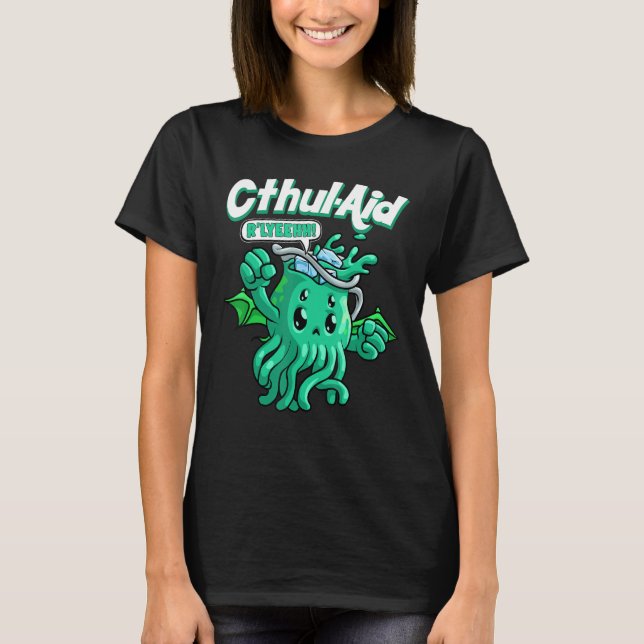 Camiseta Meme de Cthulhu Aid Cthulhu R'lyehh Cute (Anverso)