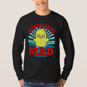 Camiseta Meme De Duck Mad Duck Con Sunset Retro Azul