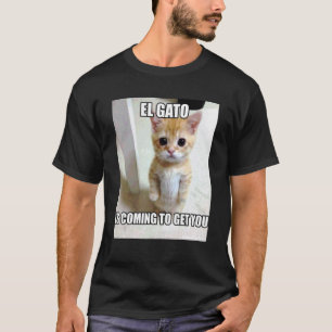 Camiseta Meme de El Gato Está Viniendo Gato Munchkin Triste