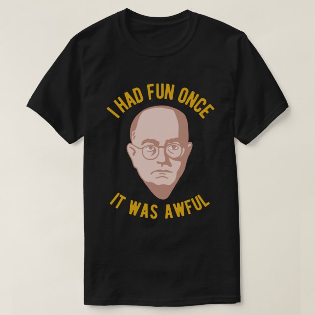 Camiseta Meme de Filosofía Theodor Adorno - Me divertí una  (Diseño del anverso)
