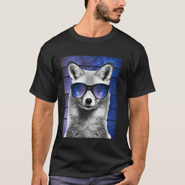 Camiseta Meme de gafas de sol de la galaxia de la Fox Space (Anverso)