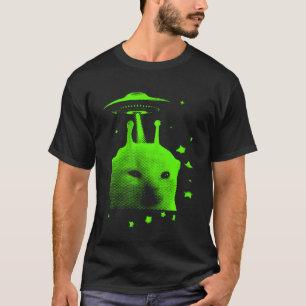 Camiseta Meme de gato alienígena gráfico vintage UFO Y2K di
