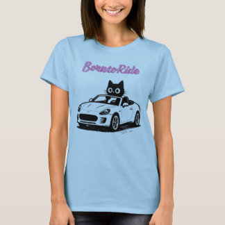 Camiseta meme de gato conduciendo