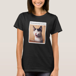 Camiseta Meme de gato cuando alguien me trae gambas
