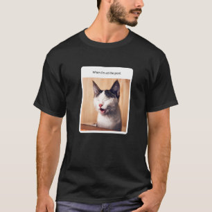Camiseta Meme de gato Cuando estoy en la piscina nadando Va