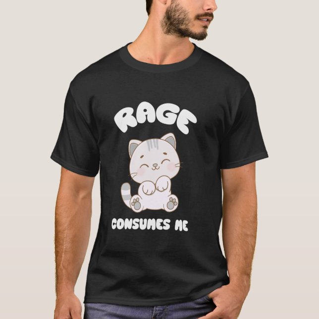 Camiseta Meme de gato de rabia me consume (Anverso)