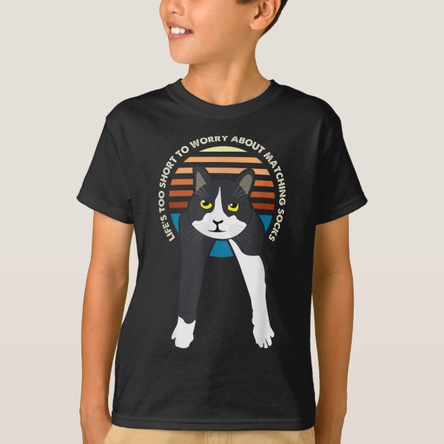 Camiseta Meme de gato de Tuxedo gracioso dice que la vida e (Anverso)