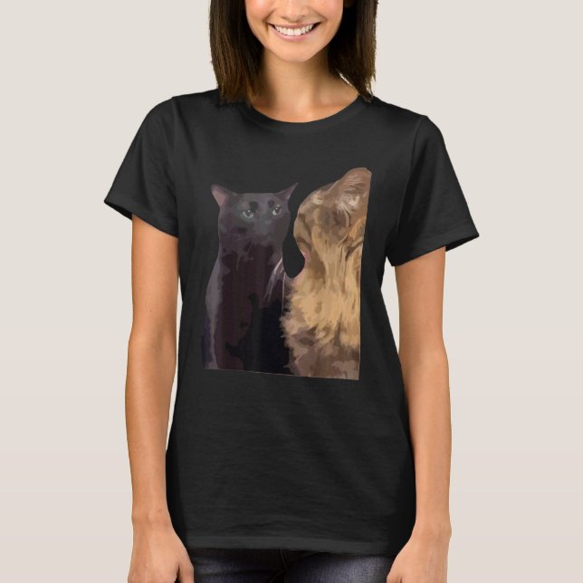 Camiseta meme de gato desconectándose meme de Internet popu (Anverso)