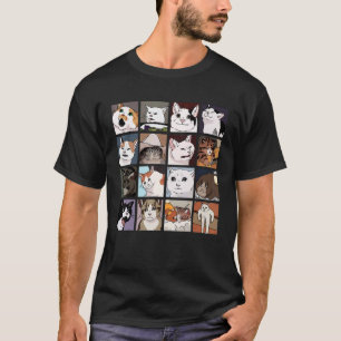 Camiseta Meme de gato divertido gruñón sorprendido amante d