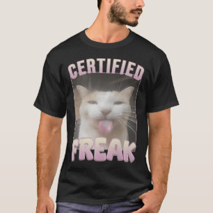 Camiseta Meme de gato divertido loco certificado
