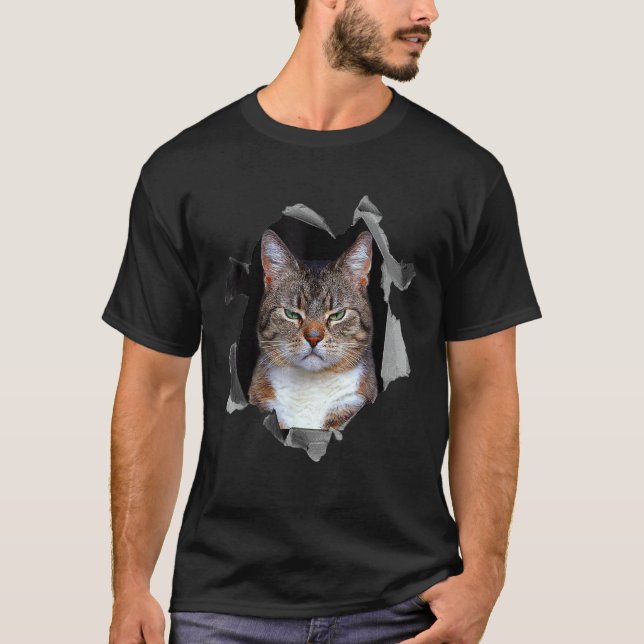 Camiseta meme de gato enojado gruñón (Anverso)