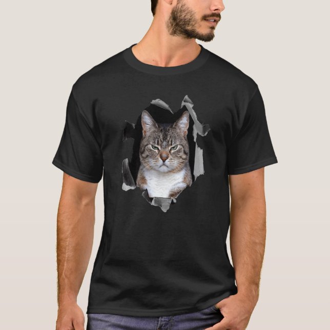 Camiseta Meme de gato enojado gruñón (Anverso)