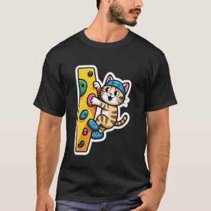 Camiseta Meme de Gato Escalando Pared de Boulder