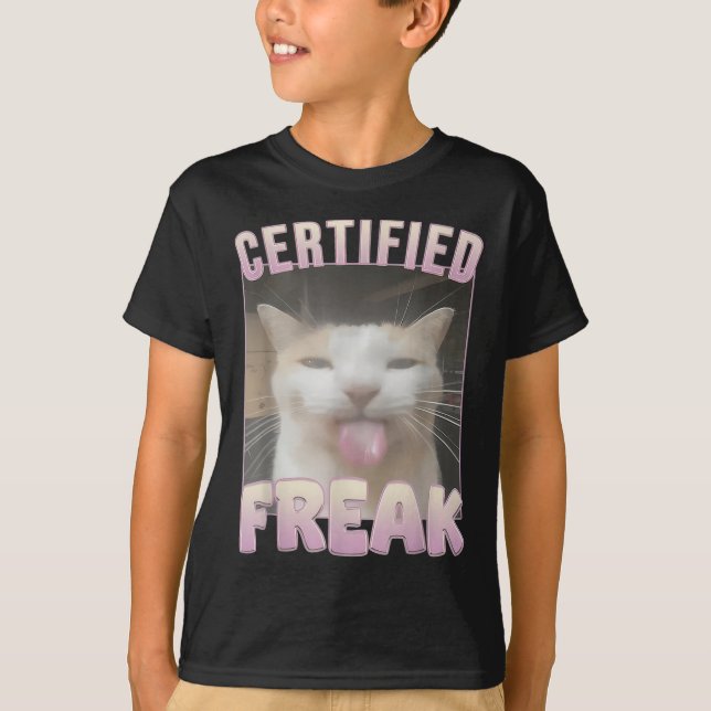 Camiseta Meme de gato falso certificado Memes ofensivos Gra (Anverso)