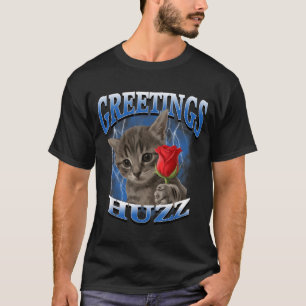 Camiseta Meme de gato Gatos tontos Saludos Huzz Rosa divert