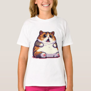 Camiseta Meme de gato gordo naranja impactado