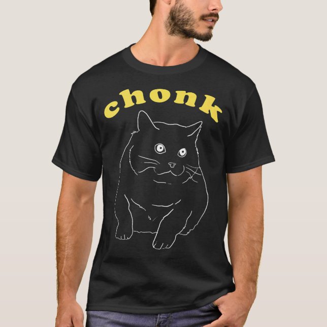 Camiseta Meme de gato grueso estético de grafito corto de c (Anverso)