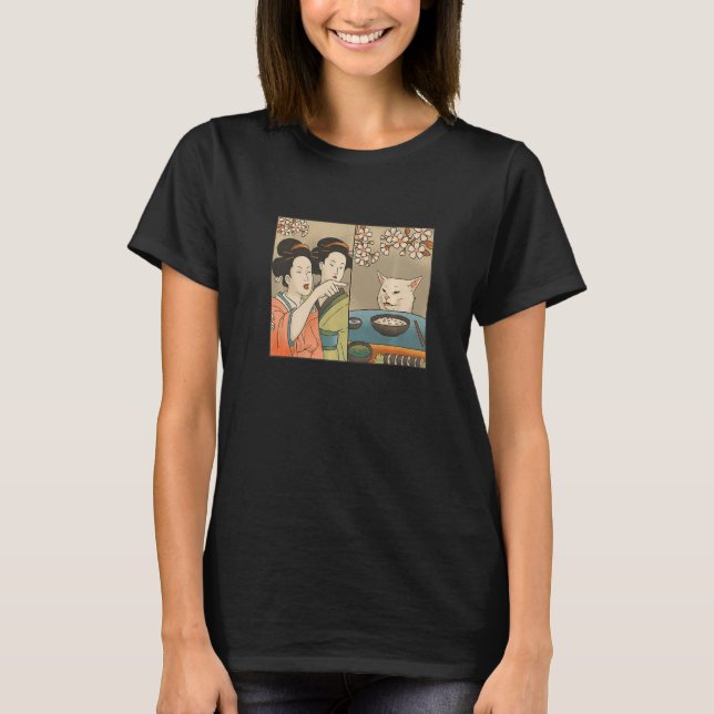 Camiseta Meme de gato japonés gritando mal (Anverso)