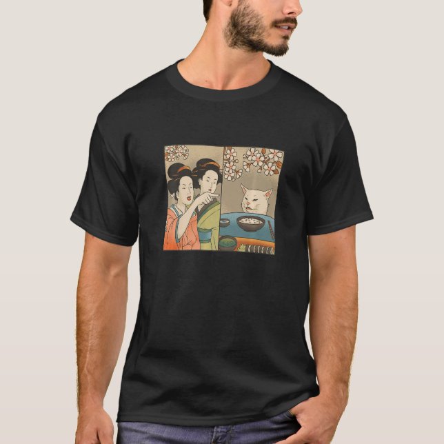 Camiseta Meme de gato japonés gritando mal (Anverso)