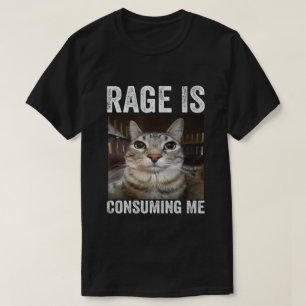 Camiseta Meme de gato La ira me consume