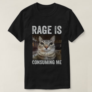 Camiseta Meme de gato La ira me consume