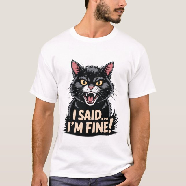 Camiseta Meme de gato negro enojado que dije que soy un bue (Anverso)