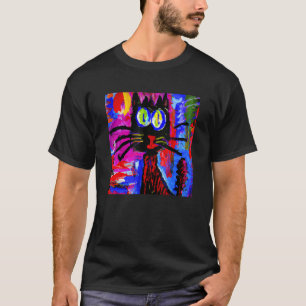 Camiseta Meme de gato negro gatito ingenioso