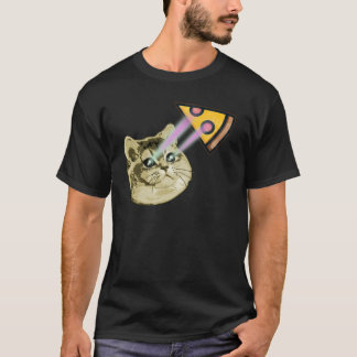 Camiseta Meme de Gato Pizza Ojos Láser Respiración Pesada