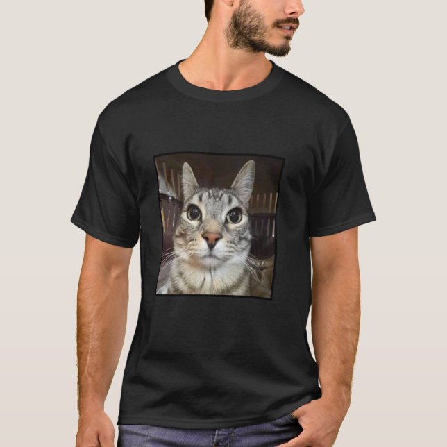 Camiseta Meme de gato tonto mirando (Anverso)
