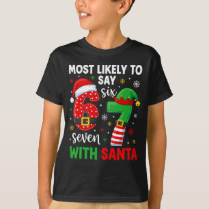 Camiseta Meme de Gen Alpha Seis Siete de Navidad