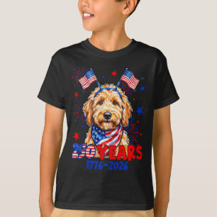 Camiseta meme de goldendoodle del 4 de julio 250 años 1776-