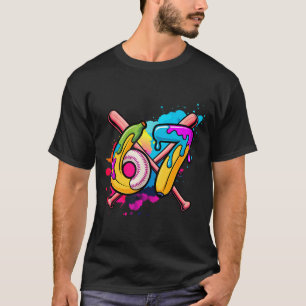 Camiseta Meme de goteo de helado de béisbol de plátano dive