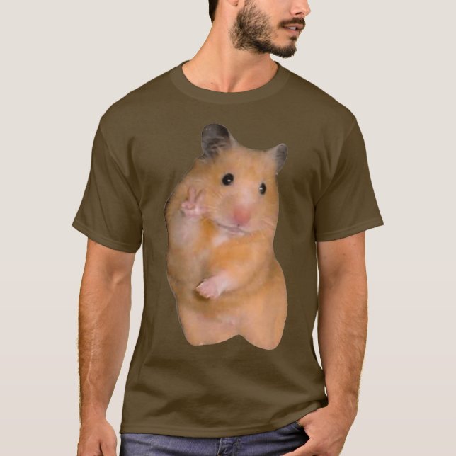 Camiseta Meme de Hamster con signo de paz (Anverso)