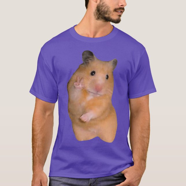 Camiseta Meme de Hamster con signo de paz premium (Anverso)